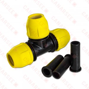 1" IPS Compression Tee for SDR-11 Yellow PE Gas Pipe