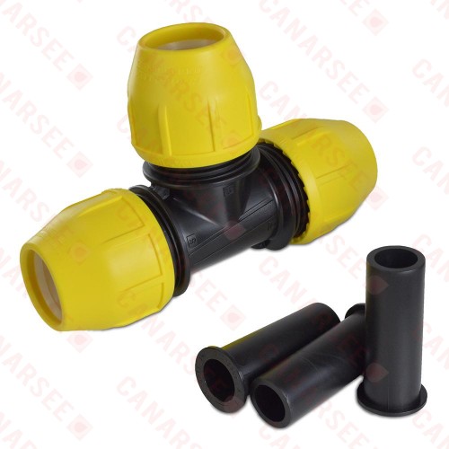1-1/2" IPS Compression Tee for SDR-11 Yellow PE Gas Pipe