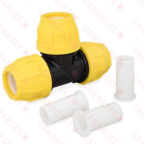 1-1/2" IPS Compression Tee for SDR-11 Yellow PE Gas Pipe
