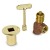 HearthMaster Angle Log Lighter Gas Valve Kit (Valve, Polished Brass Flange and Key), NG or LP