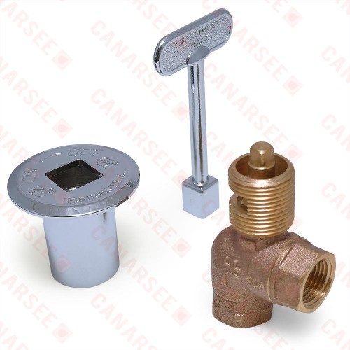 HearthMaster Straight Log Lighter Gas Valve Kit (Valve, Chrome Flange and Key), NG or LP HearthMaster Straight Log Lighter Gas Valve Kit (Valve, Chrome Flange and Key), NG or LP