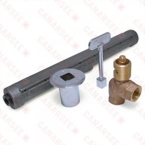 HearthMaster Angle Log Lighter Kit (Bar, Valve, Chrome Flange and Key), NG only
