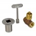 HearthMaster Straight Log Lighter Gas Valve Kit (Valve, Brushed Nickel Flange and Key), NG or LP