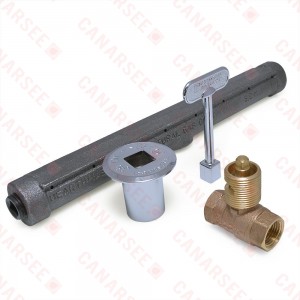 HearthMaster Straight Log Lighter Kit (Bar, Valve, Chrome Flange and Key), NG only