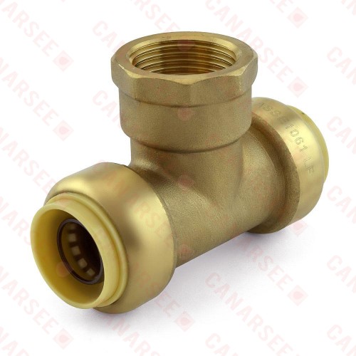 3/4" Push To Connect x 3/4" FNPT Tee, Lead-Free