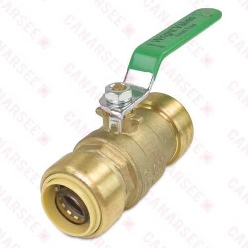 1" x 1" Push To Connect Ball Valve, Lead-Free