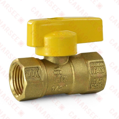 1/2" Gas Ball Valve (FIP x FIP), One-Piece