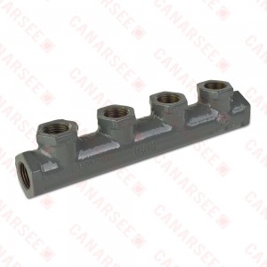 4-Branch Gas Manifold, 1/2" FIP Inlet/Outlet x 1/2" FIP Branches