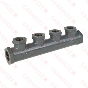 4-Branch Gas Manifold, 3/4" FIP Inlet/Outlet x 1/2" FIP Branches