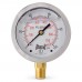 0-100 psi Liquid Filled Pressure Gauge, 2-1/2" Dial, 1/4" NPT