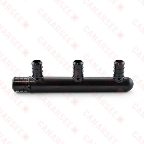 3-port, 3/4” x 1/2” Poly Alloy PEX Manifold, Closed Trunk 
