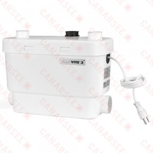 SaniVITE Automatic Drain Pump w/ 3.7 Gal Basin, 1-1/2" Connections, 4'' cord, 4/10 HP, 120V