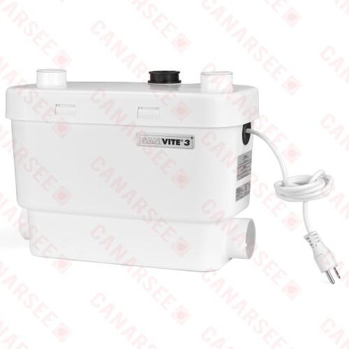 SaniVITE Automatic Drain Pump w/ 3.7 Gal Basin, 1-1/2" Connections, 4'' cord, 4/10 HP, 120V