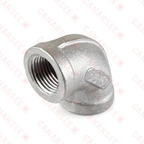 3/8" 304 Stainless Steel 90° Elbow, FNPT threaded