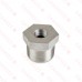 3/4" x 1/4" 304 Stainless Steel Hex Bushing, MNPT x FNPT threaded