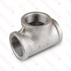 1-1/4" 304 Stainless Steel Tee, FNPT threaded