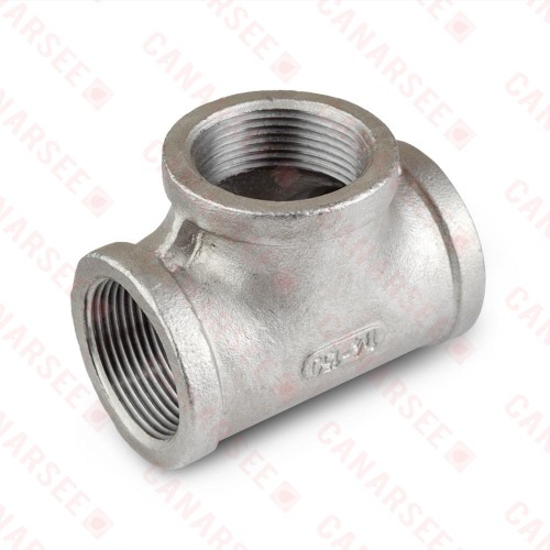 1-1/4" 304 Stainless Steel Tee, FNPT threaded
