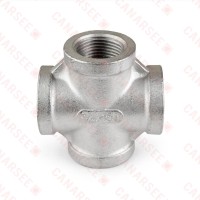 3/4" 304 Stainless Steel Cross, FNPT threaded