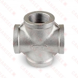 1" 304 Stainless Steel Cross, FNPT threaded