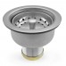 St. Steel Kitchen Sink Deep Double Cup Drain Strainer w/ Fixed Stick Post Basket St. Steel Kitchen Sink Deep Double Cup Drain Strainer w/ Fixed Stick Post Basket