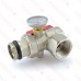 Rifeng SSM410 Manifold Angle Ball Valve w/ Temperature Gauge (red handle)