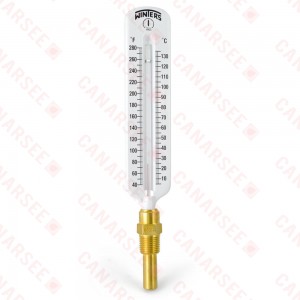 40-280F, 8" Straight Scale Well Thermometer/Temperature Gauge, 1/2" NPT