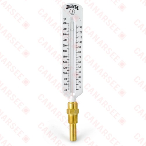 40-280F, 8" Straight Scale Well Thermometer/Temperature Gauge, 1/2" NPT