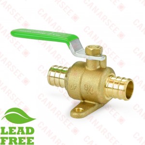3/4” PEX Brass Ball Valve w/ Drop Ears, Full Port (Lead-Free)