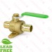 3/4” PEX Brass Ball Valve w/ Drop Ears, Full Port (Lead-Free)