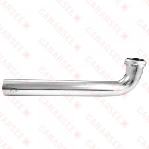 1-1/2" x 12", 17GA, Slip Joint Waste Bend, Chrome Plated Brass, w/ Solid Brass Slip Nut