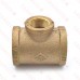 1-1/4" x 1-1/4" x 3/4" FPT Brass Tee, Lead-Free