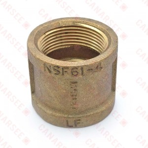 1-1/4" FPT Brass Coupling, Lead-Free