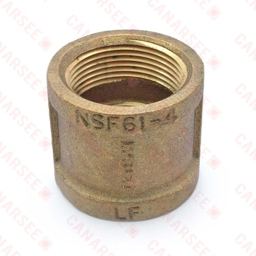 1-1/4" FPT Brass Coupling, Lead-Free