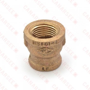 1/2" x 3/8" FPT Brass Coupling, Lead-Free