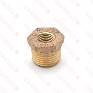1/2" MPT x 1/4" FPT Brass Bushing, Lead-Free