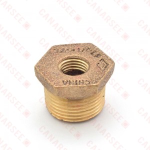 3/4" MPT x 1/4" FPT Brass Bushing, Lead-Free
