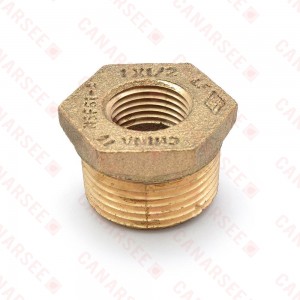 1" MPT x 1/2" FPT Brass Bushing, Lead-Free