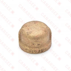 1/2" FPT Brass Cap, Lead-Free