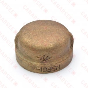 1-1/4" FPT Brass Cap, Lead-Free