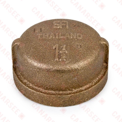 1-1/2" FPT Brass Cap, Lead-Free