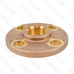 1" FPT Brass Floor Flange, Lead-Free
