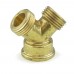 3/4" Garden Hose Brass Wye "Y"