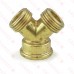 3/4" Garden Hose Brass Wye "Y"