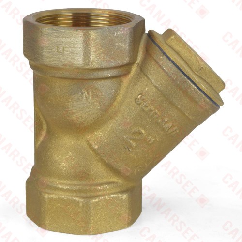 2" Threaded Y-Strainer, Lead-Free Brass