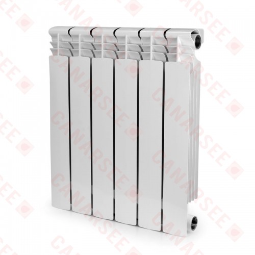 ALBI AB2219-6 Aluminum Heating Radiator, 22x19x3, 6 Section, Bimetal, Wall-Hung