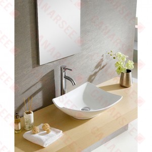 Fine Fixtures MV1917T Irregular White Vitreous China Vessel Sink