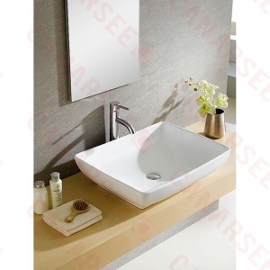 Fine Fixtures MV2418SW Vitreous China Oblong White Vessel Sink