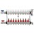 Rifeng SSM209 9-branch Radiant Heat Manifold, Stainless Steel, for PEX, 1/2" Adapters Incl.