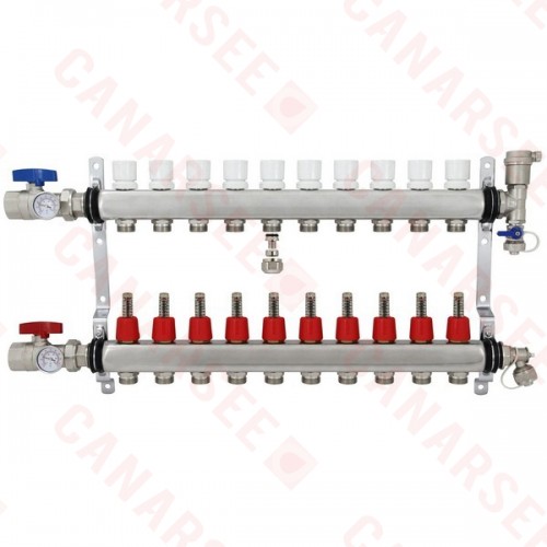 Rifeng SSM110 10-branch Radiant Heat Manifold, Stainless Steel, for PEX, 1/2" Adapters Incl. Rifeng SSM110 10-branch Radiant Heat Manifold, Stainless Steel, for PEX, 1/2" Adapters Incl.
