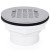 2" Hub, Solvent Weld PVC Shower Base/Module Drain w/ Snap-in Strainer, Locknut Style